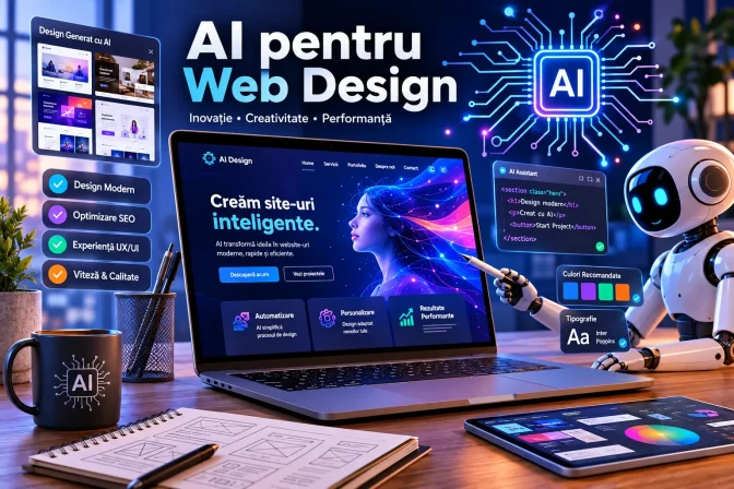 AI pentru Web Design: Ghid complet pentru crearea site-urilor moderne cu inteligență artificială în 2026