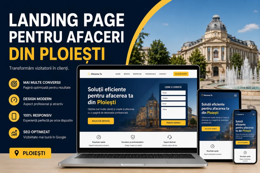 Landing page pentru afaceri din Ploiești