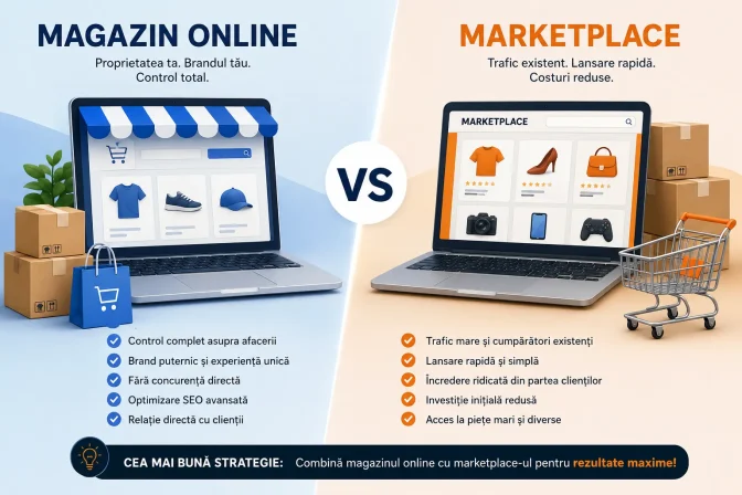 Magazin Online vs Marketplace: Care este alegerea potrivită pentru afacerea ta
