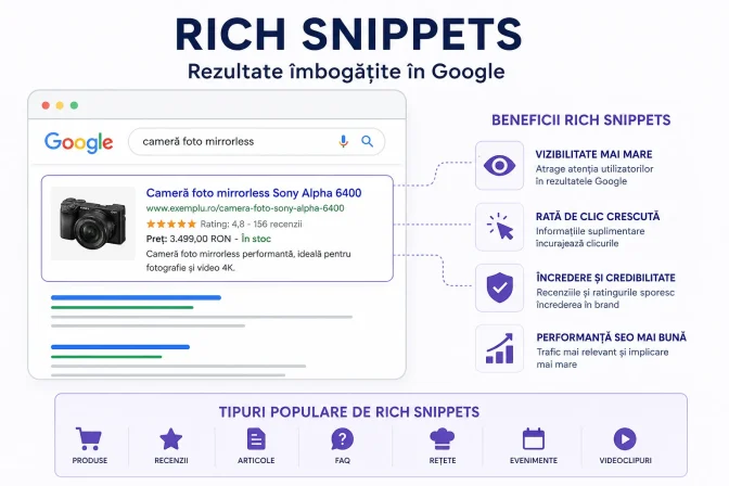 Rich Snippets: ghid complet pentru implementare, beneficii și optimizare SEO în 2026