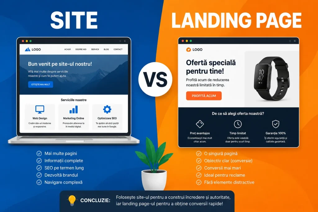 Site vs Landing Page