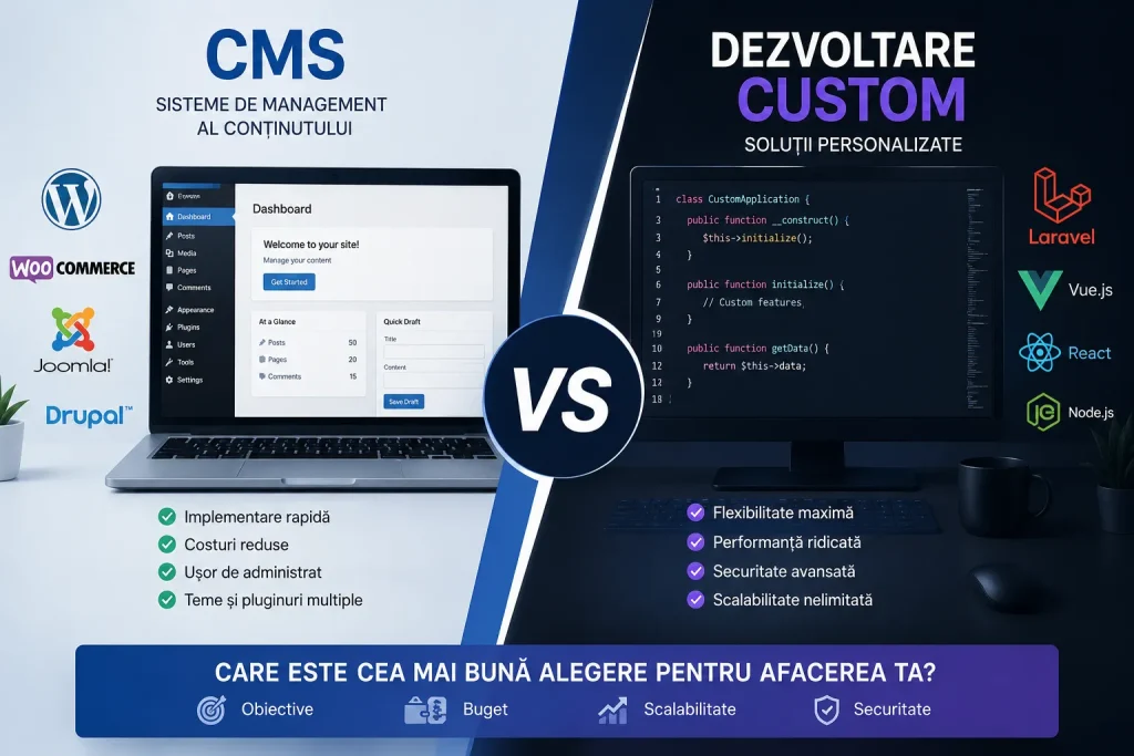 CMS vs dezvoltare custom