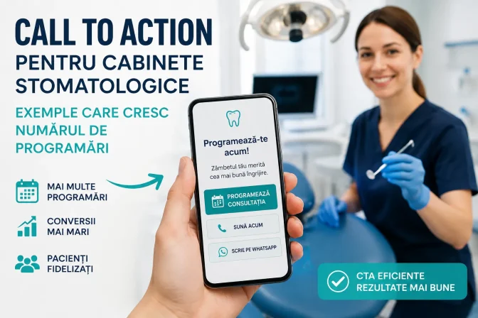 Call To Action pentru cabinete stomatologice: exemple care cresc numărul de programări și conversiile pacienților