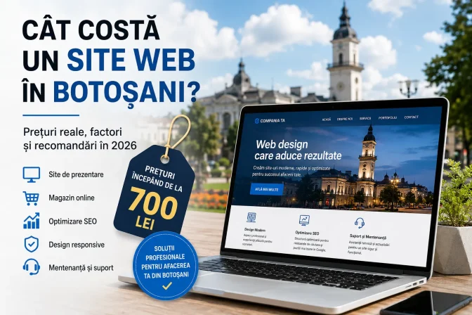 Cât costă un site web în Botoșani? Prețuri, factori și costuri reale