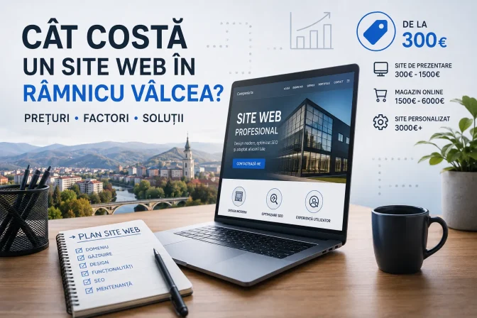 Cât costă un site web în Râmnicu Vâlcea? Ghid complet de prețuri și factori care influențează costul