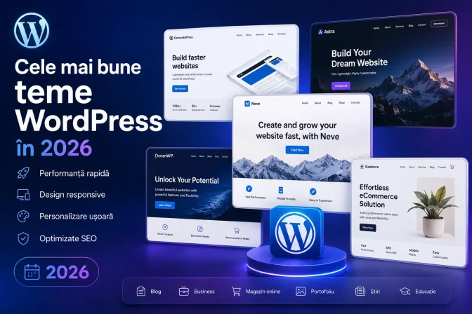 Cele mai bune teme WordPress în 2026 – Ghid complet pentru alegerea celei mai potrivite teme