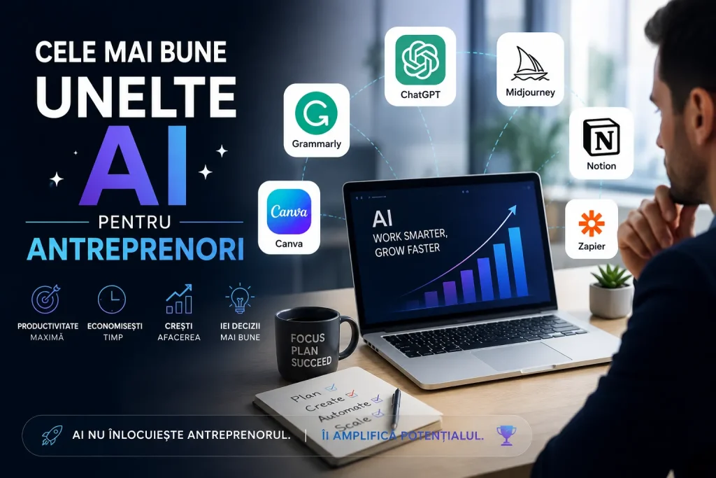 Cele mai bune unelte AI pentru antreprenori
