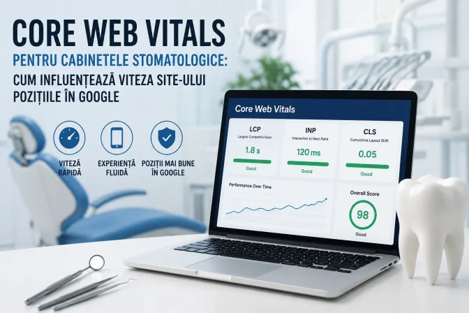 Core Web Vitals pentru cabinetele stomatologice: cum influențează viteza site-ului pozițiile în Google