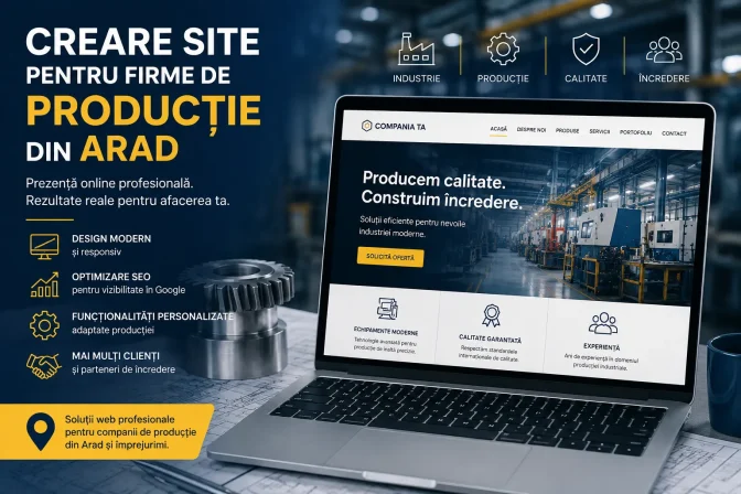 Creare site pentru firme de producție din Arad – Soluții profesionale pentru creșterea vizibilității online