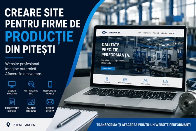 Creare site pentru firme de producție din Pitești – Soluția completă pentru dezvoltarea afacerii tale