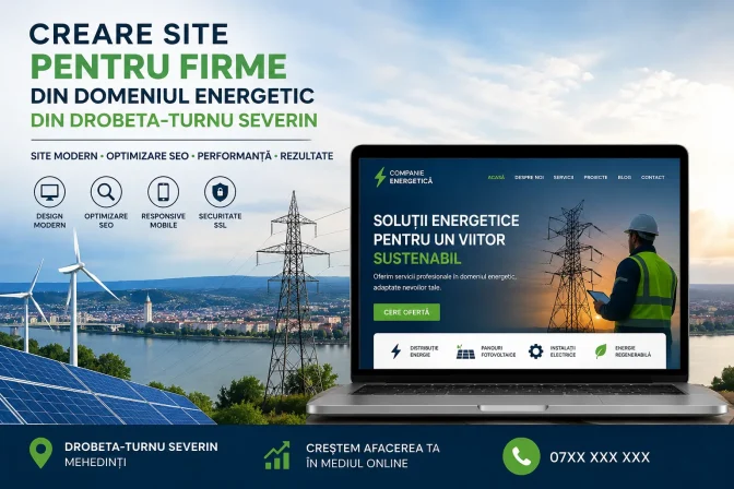 Creare site pentru firme din domeniul energetic din Drobeta-Turnu Severin – Soluții web profesionale pentru dezvoltarea afacerii