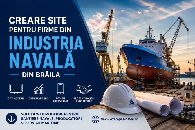 Creare site pentru firme din industria navală din Brăila – Soluții web moderne pentru șantiere navale, producători și servicii maritime