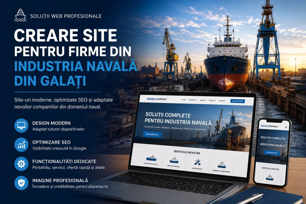 Creare site pentru firme din industria navală din Galați