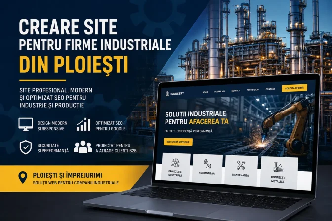 Creare site pentru firme industriale din Ploiești – Ghid complet pentru o prezență online care generează clienți și parteneriate