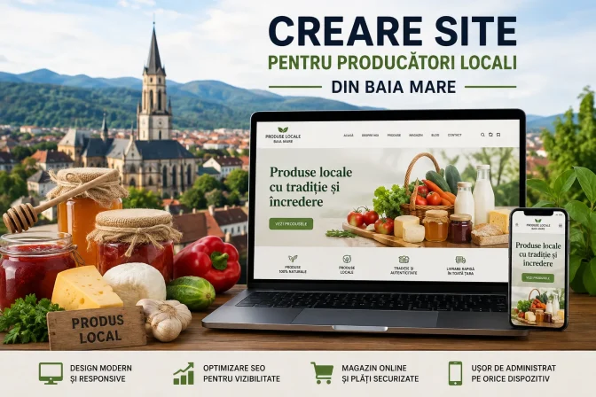 Creare site pentru producători locali din Baia Mare – Soluții profesionale pentru creșterea vânzărilor și promovarea afacerii locale