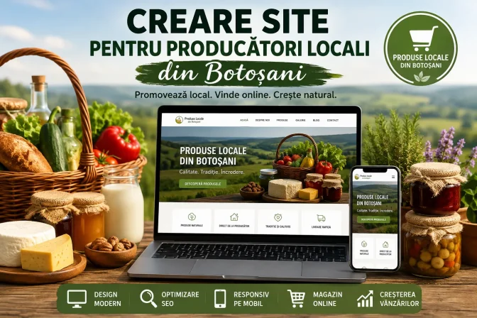 Creare site pentru producători locali din Botoșani – Ghid complet pentru promovare, vânzări și dezvoltarea afacerii