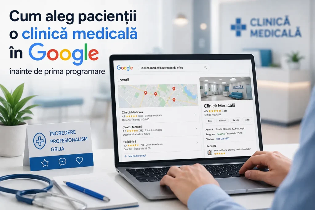 Cum aleg pacienții o clinică medicală în Google înainte de prima programare