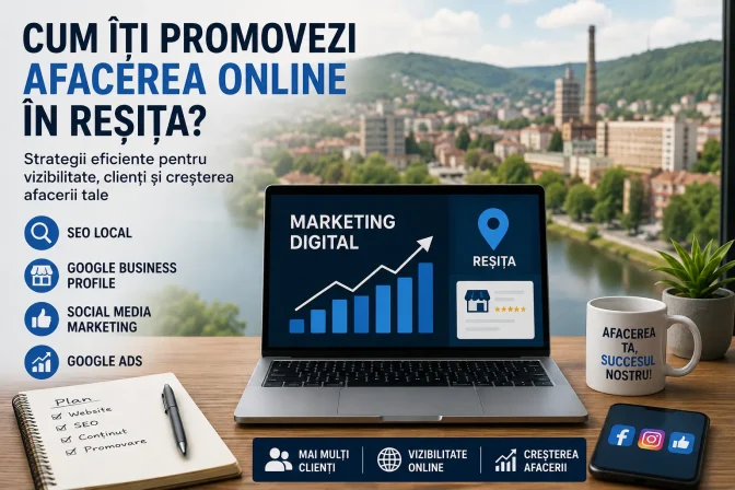 Cum îți promovezi afacerea online în Reșița? Ghid complet pentru creșterea vizibilității și atragerea clienților locali