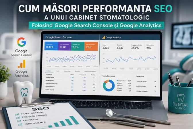 Cum măsori performanța SEO a unui cabinet stomatologic folosind Google Search Console și Google Analytics
