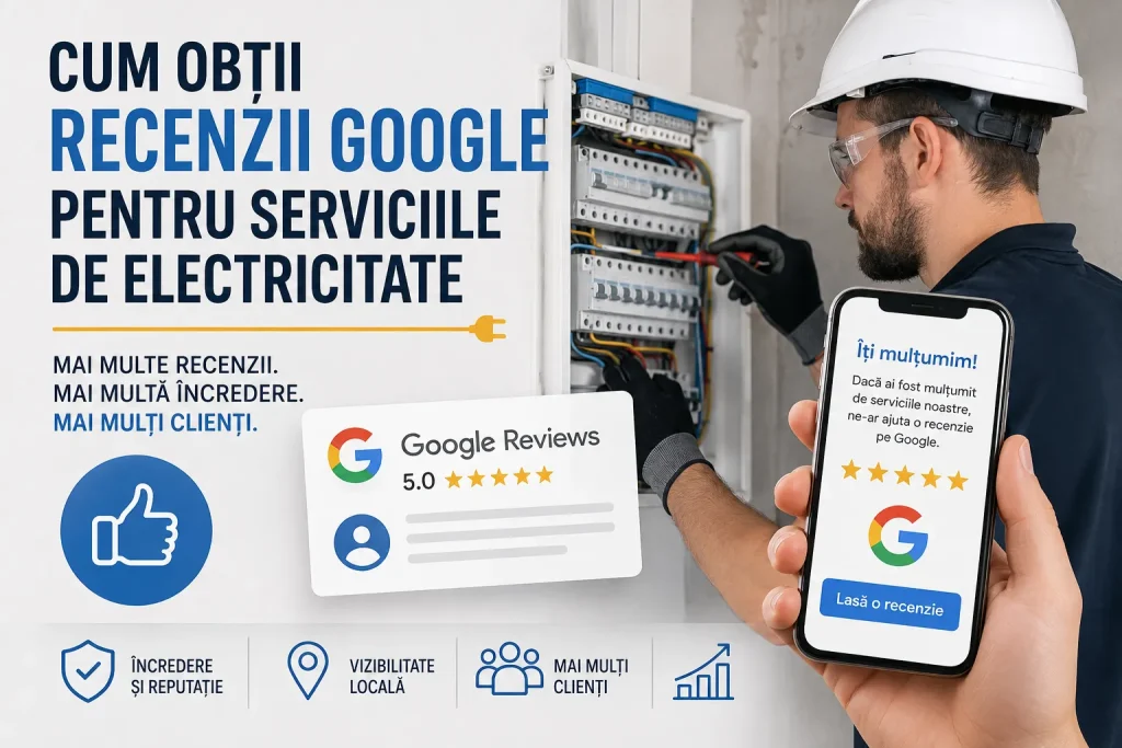 Cum obții recenzii Google pentru serviciile de electricitate