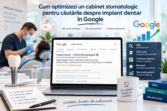 Cum optimizezi un cabinet stomatologic pentru căutările despre implant dentar în Google