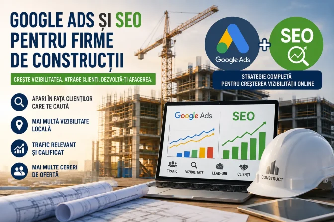 Google Ads și SEO pentru firme de construcții – crește vizibilitatea și atrage clienți