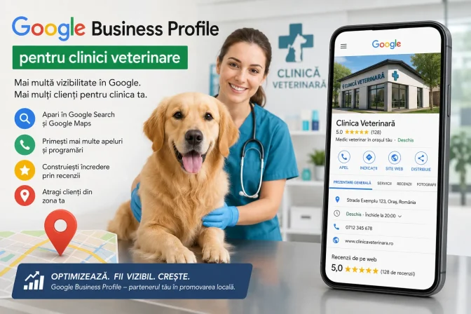 Google Business Profile pentru clinici veterinare – optimizare SEO locală și promovare