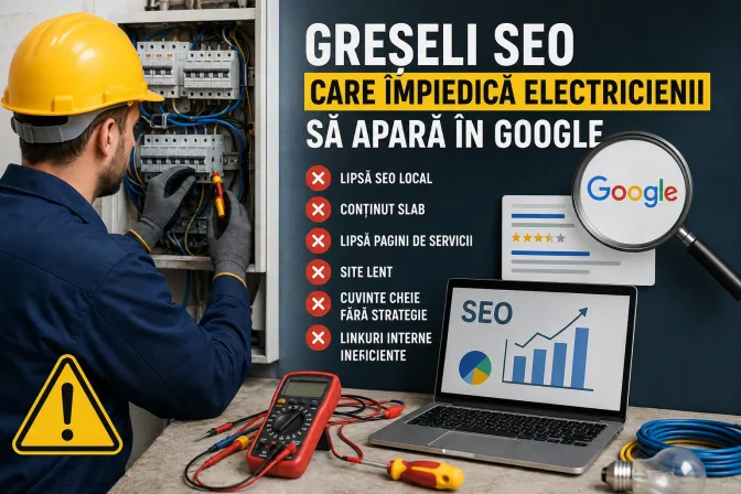 Greșeli SEO pentru electricieni: de ce nu apari în Google și cum remediezi problema