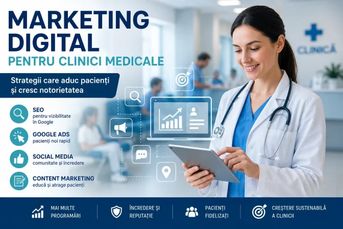 Marketing digital pentru clinici medicale – Strategii eficiente pentru atragerea pacienților și creșterea notorietății