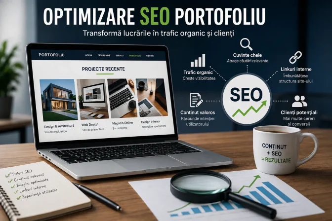 Optimizare SEO portofoliu: transformă lucrările în trafic organic