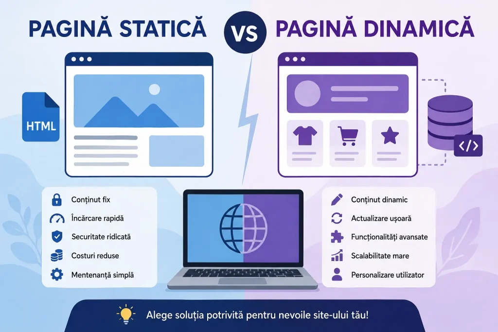 Pagină statică vs dinamică