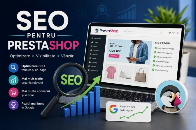 SEO pentru PrestaShop – optimizare magazin pentru Google și vânzări