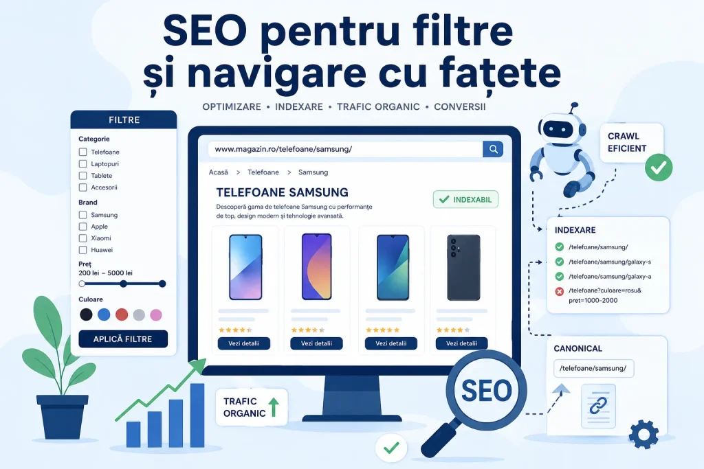 SEO pentru filtre și navigare cu fațete