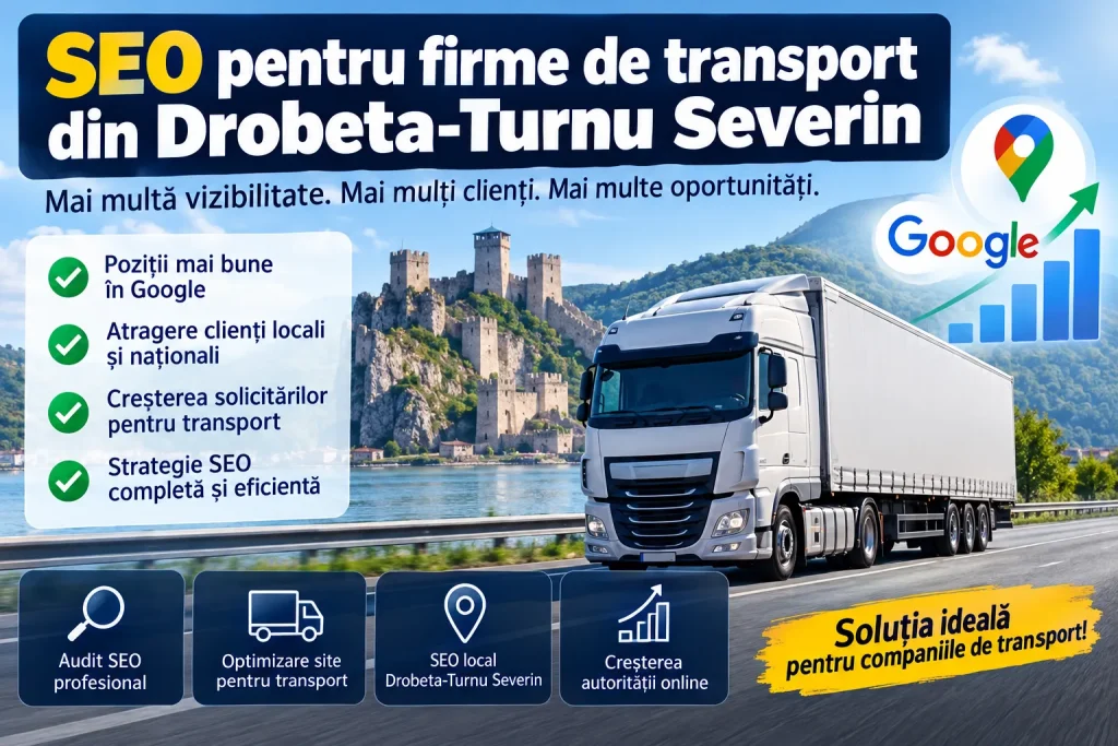 SEO pentru firme de transport din Drobeta Turnu Severin