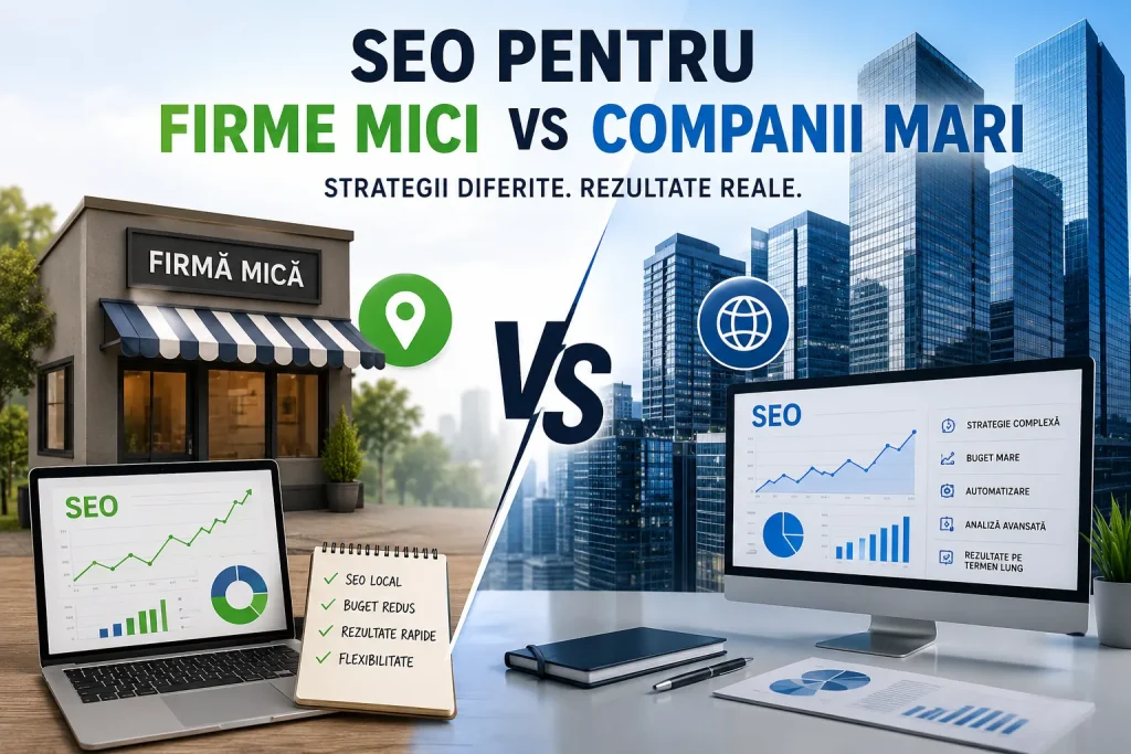 SEO pentru firme mici vs companii mari