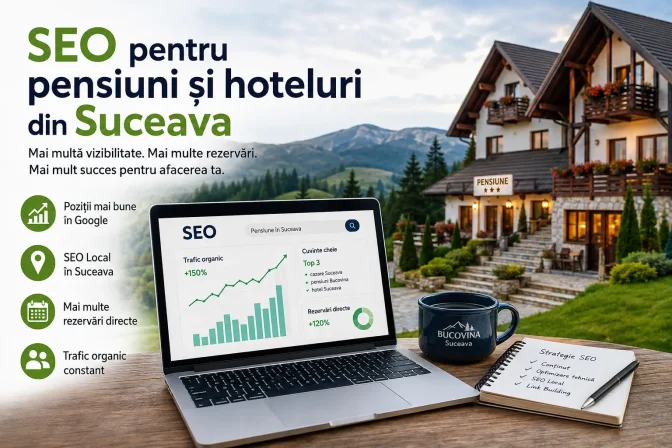 SEO pentru pensiuni și hoteluri din Suceava: Ghid complet pentru creșterea rezervărilor și vizibilității online