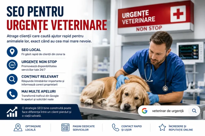 SEO pentru urgențe veterinare – promovare eficientă pentru clinici și cabinete veterinare