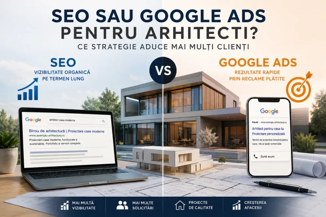 SEO sau Google Ads pentru arhitecți? Ce strategie aduce mai mulți clienți