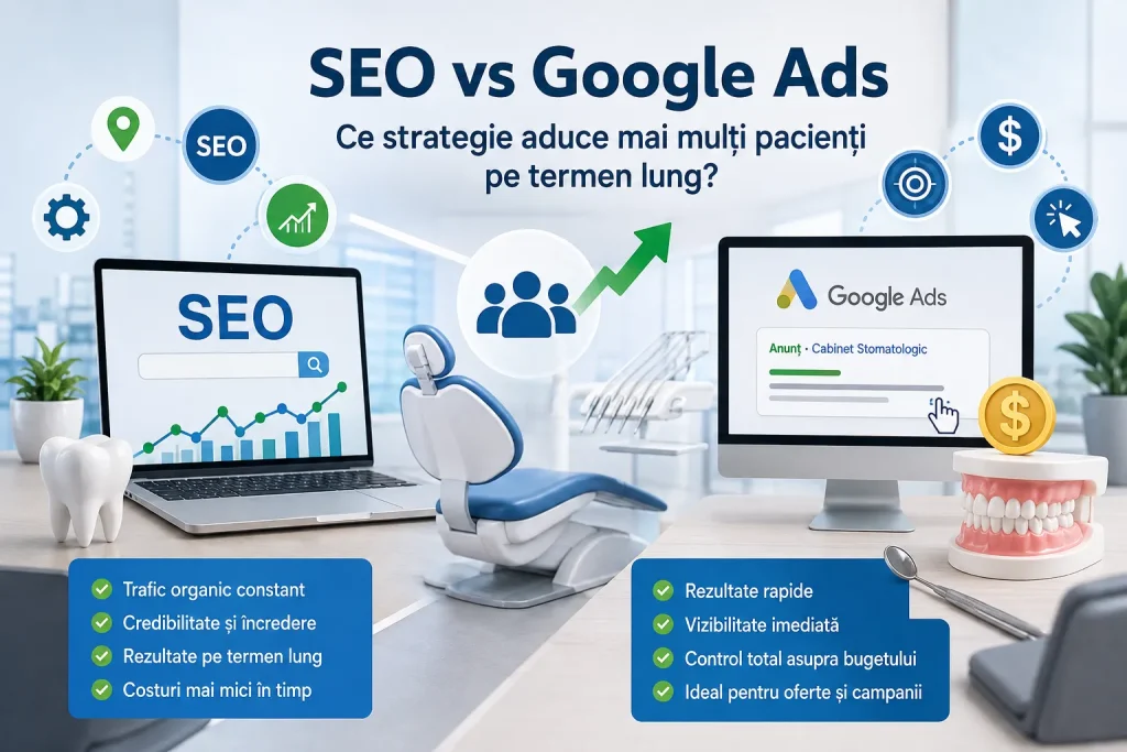SEO sau Google Ads pentru cabinetele stomatologice