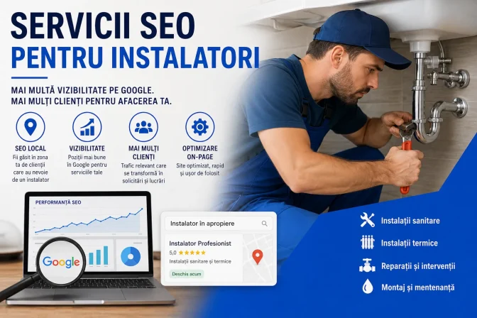 Servicii SEO pentru instalatori – crește vizibilitatea firmei pe Google