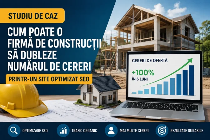 Studiu de caz: cum poate o firmă de construcții să dubleze numărul de cereri printr-un site optimizat SEO