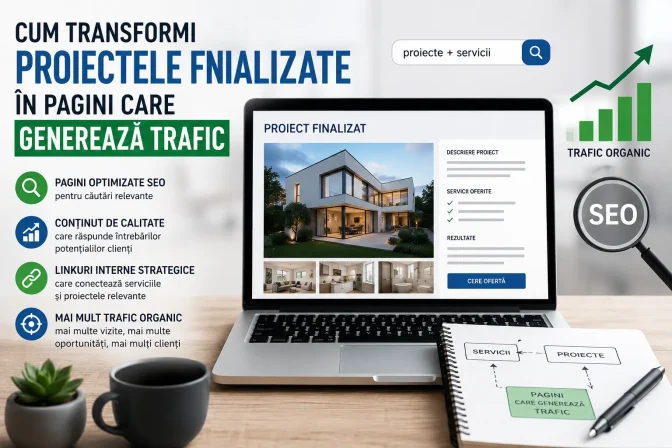 Proiecte finalizate în pagini care generează trafic – ghid SEO pentru promovarea serviciilor