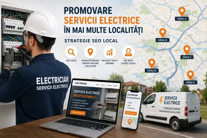 Promovare servicii electrice în mai multe localități – strategie SEO pentru electricieni