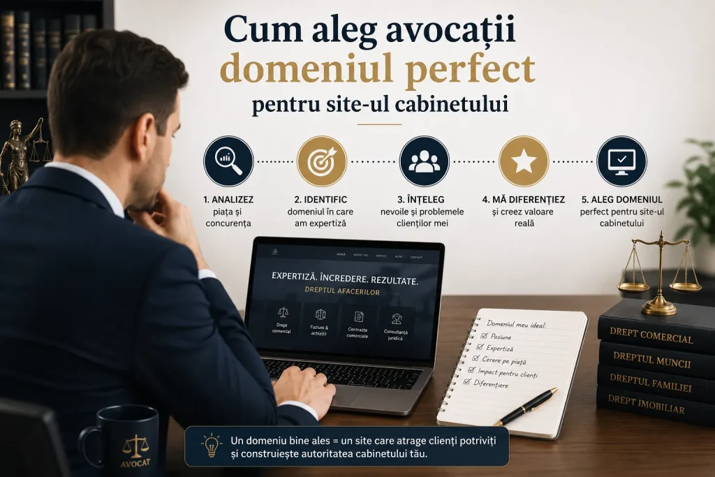 Cum aleg avocații domeniul perfect pentru site ul cabinetului