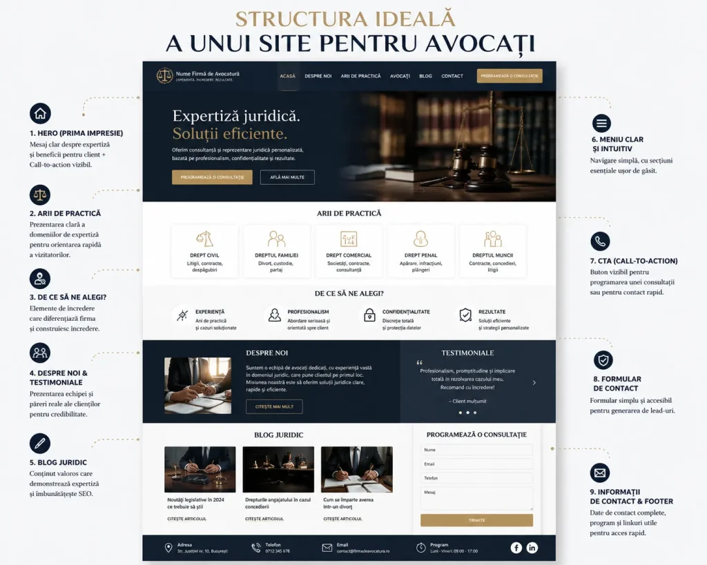 Structura ideală a unui site pentru avocați