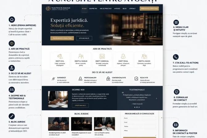 Structura ideală a unui site pentru avocați: pagini esențiale și bune practici SEO
